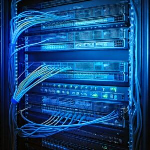 Firefly computer networking equipment in a computer rack 16364