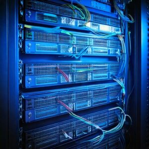 Firefly computer networking equipment in a computer rack 35432
